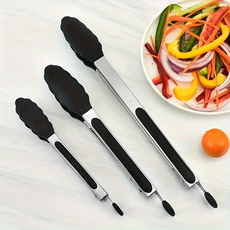 Stainless Steel and Nylon Kitchen Tongs Heat Resistant Easy Grip for BBQs and Cooking
