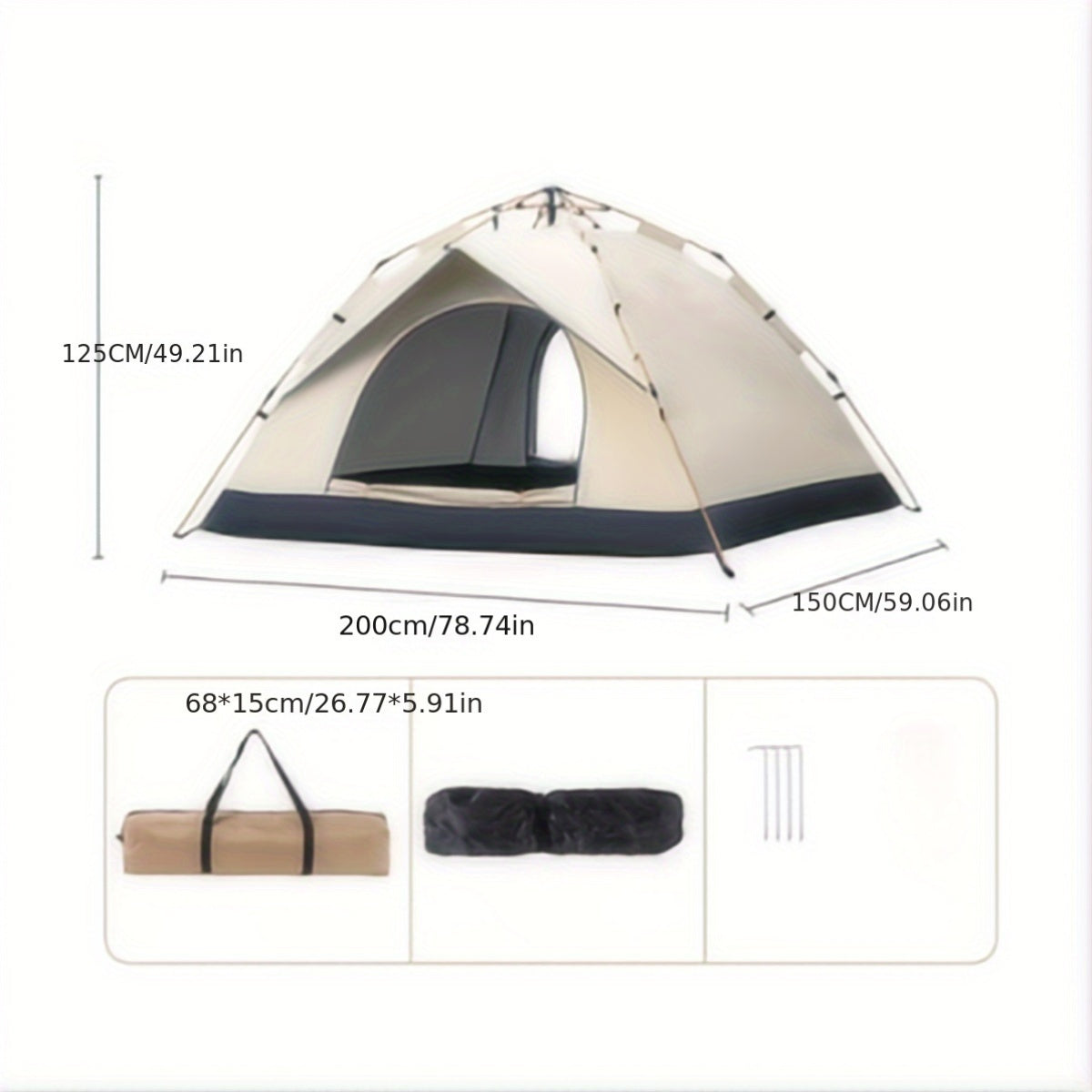 Automatic Quick-Opening Camping Tent for 2-4 People Waterproof Sunproof Beach Shelter