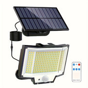 Solar Powered Outdoor Wall Light with Motion Sensor 200 LEDs Remote Control Security Floodlight