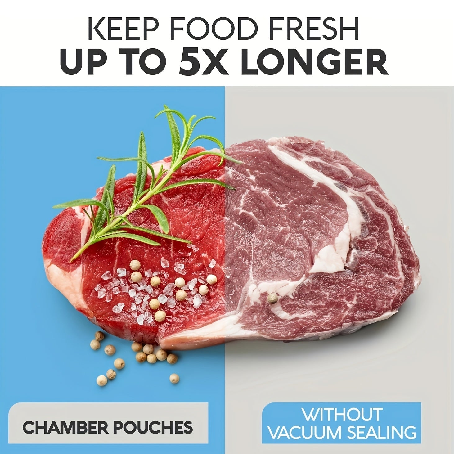 5m BPA-Free Vacuum Sealer Rolls 2pcs PE+PA Material Leak-Proof Durable for Sous Vide Storage