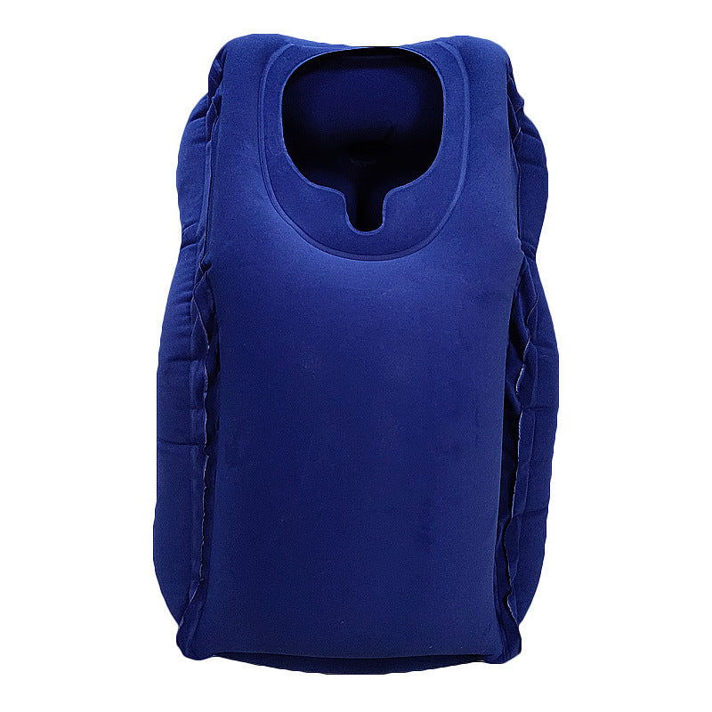 Almohada inflable de viaje para el cuello, soporte para aviones, coches, autobuses y camping