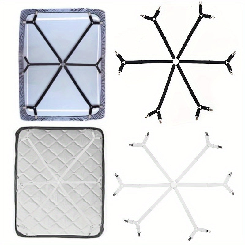 Elastic Sheet Fastening Strap with Adjustable Clip for Bed Sheets