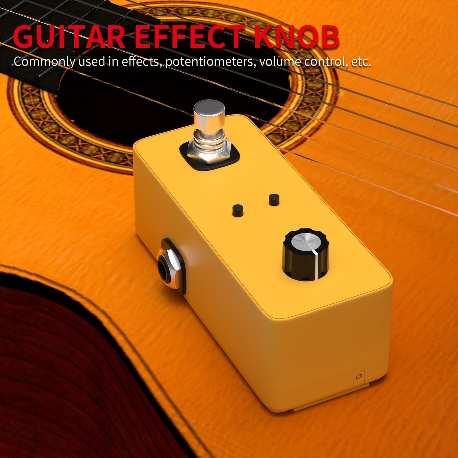 5 Pack Black Rotary Knobs for 6.35mm Shaft Potentiometers with Set Screw