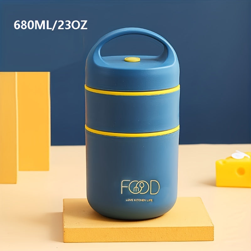 Insulated Stainless Steel Lunch Box Set with Soup and Porridge Cups for Outdoor Use