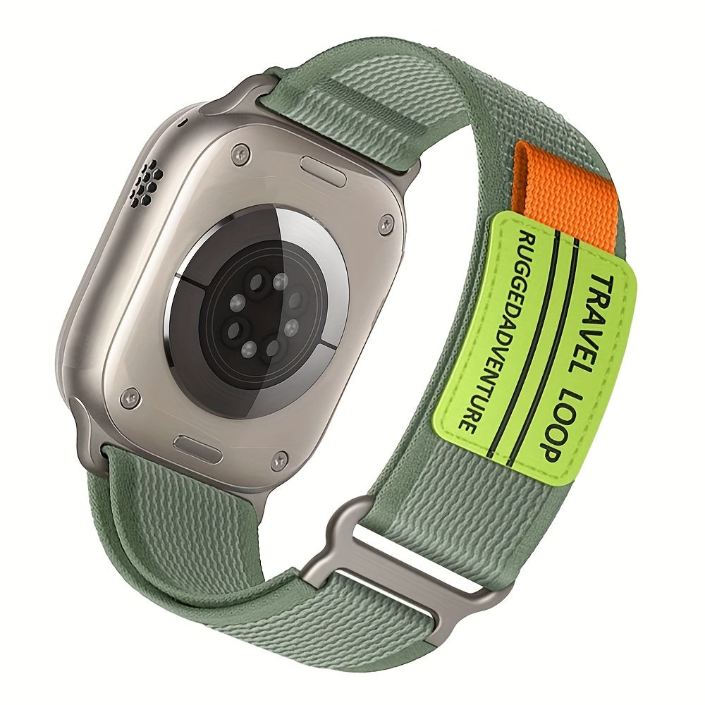 Correa de reloj de nylon de doble articulación para Apple Watch Series 1-9, banda de nylon deportivo con hebilla de metal