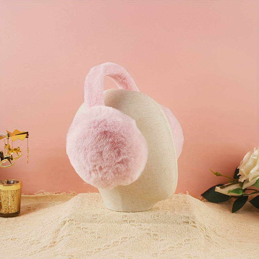 Warm Plush Earmuffs for Women Cozy Winter Ear Covers Stretchy Fit