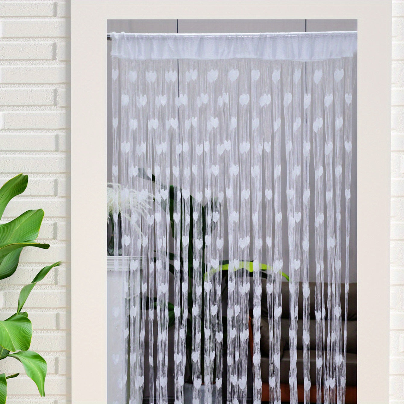 Занавеска в тематике Дня Святого Валентина для романтического декора комнаты с кисточками и дизайном принцессы.