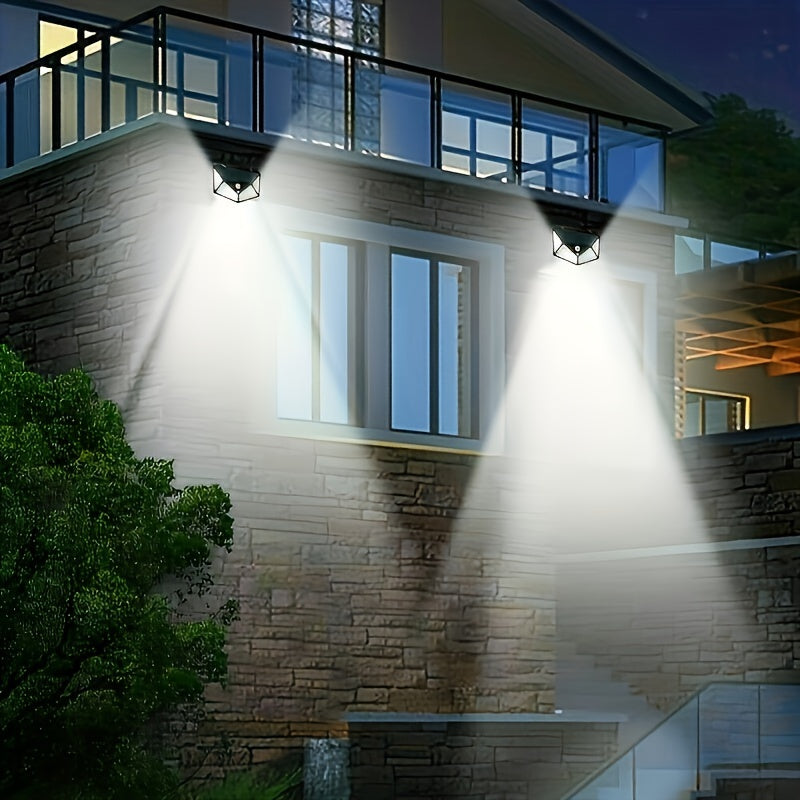 Outdoor Solar Wall Light 8/10/12 Pcs Four-Sided Motion Sensor Yard Garden Patio