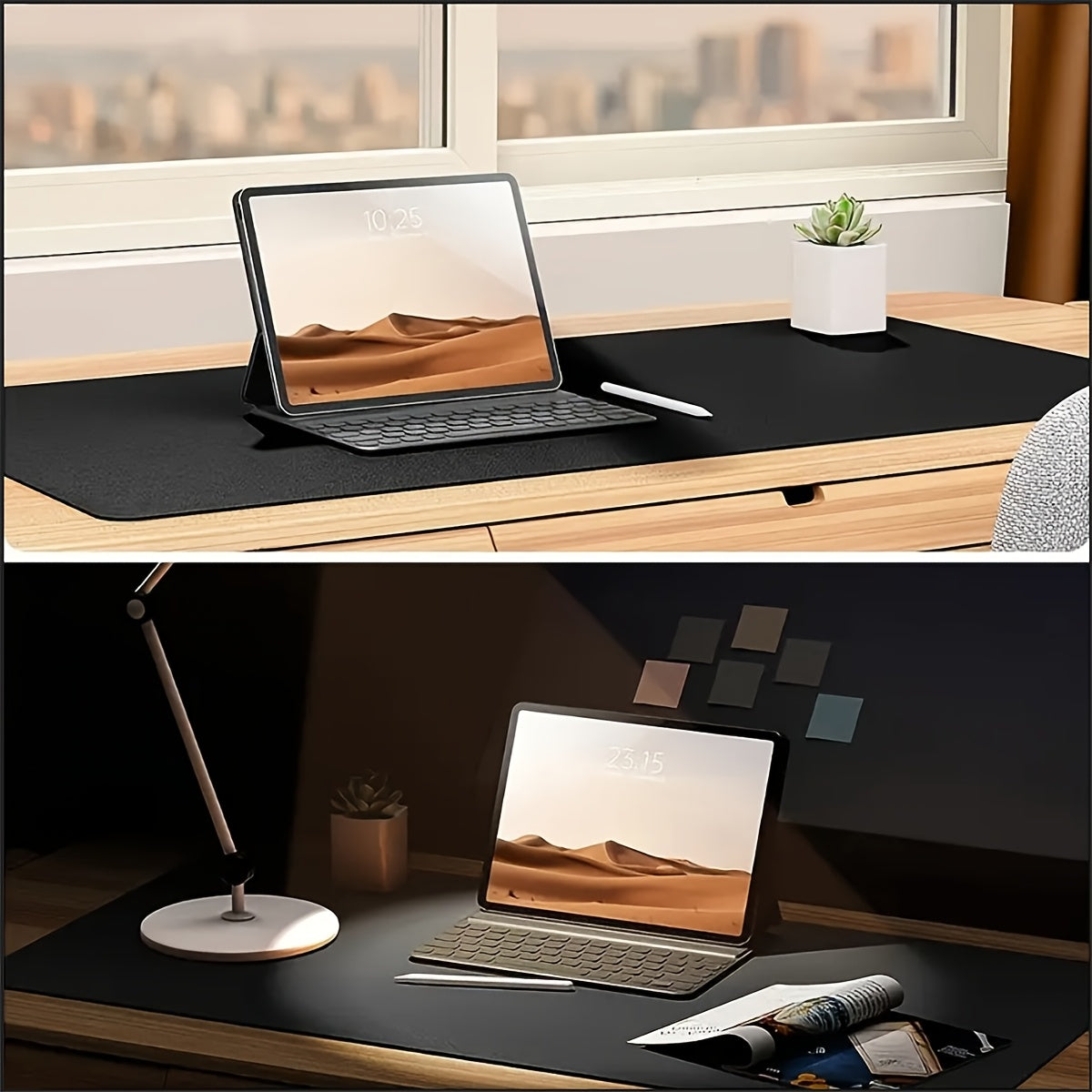 Faux Leather Desk Mat Waterproof Anti-Slip Stain-Resistant Multiple Sizes