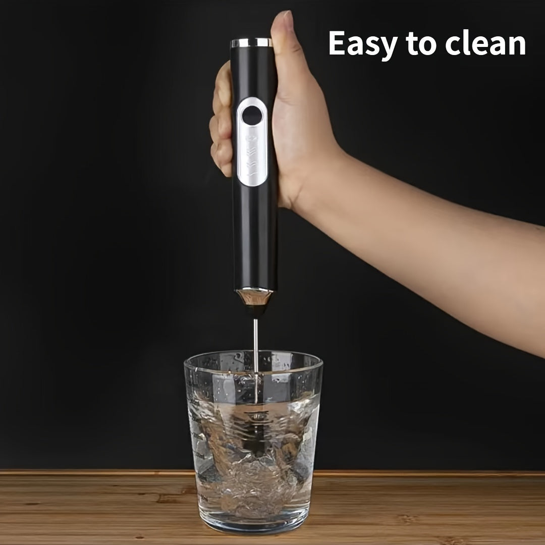 Electric Handheld Frother with USB Charging, 3 Speeds, Stainless Steel Rods