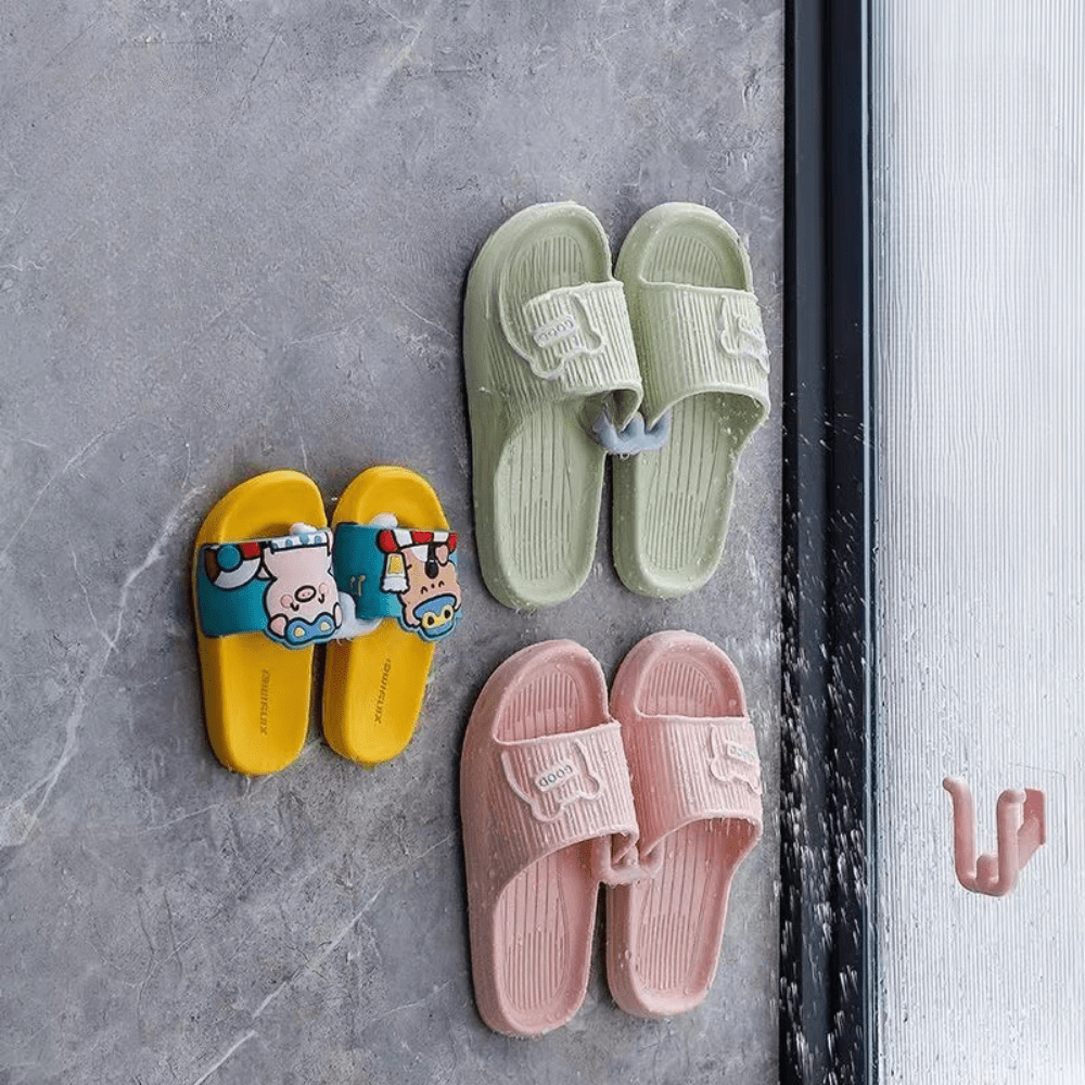 2 Waterproof Shoe Hooks for Non-Perforated Surfaces, Bathroom Kitchen Bedroom Organizer