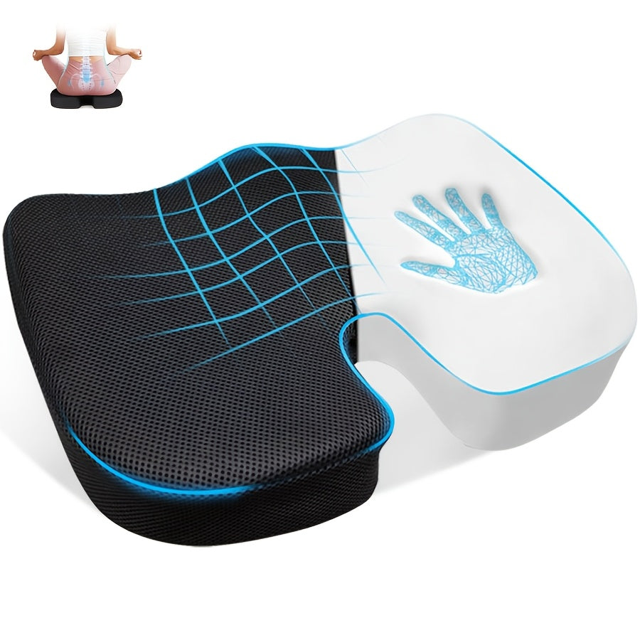 Кресельная подушка из памяти с дышащей трикотажной тканью серого цвета для офиса, автомобиля, самолета, длительного сидения