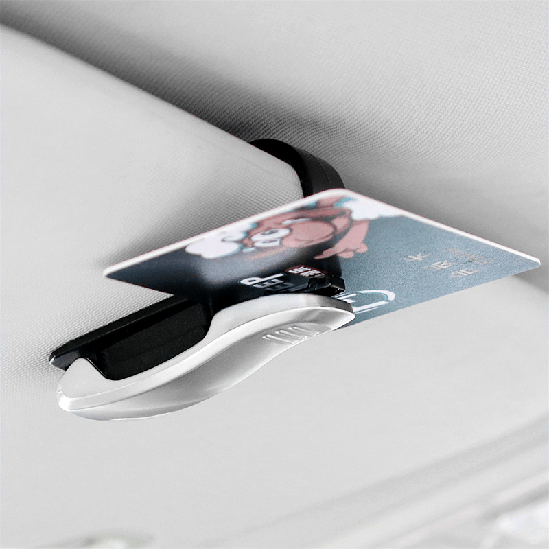 Universal Car Sunglasses Clip Black Red Multi-Functional Sun Visor Organizer