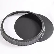 Round Black Baking Pan with Removable Metal Bottom Non-Stick for Pies Cakes