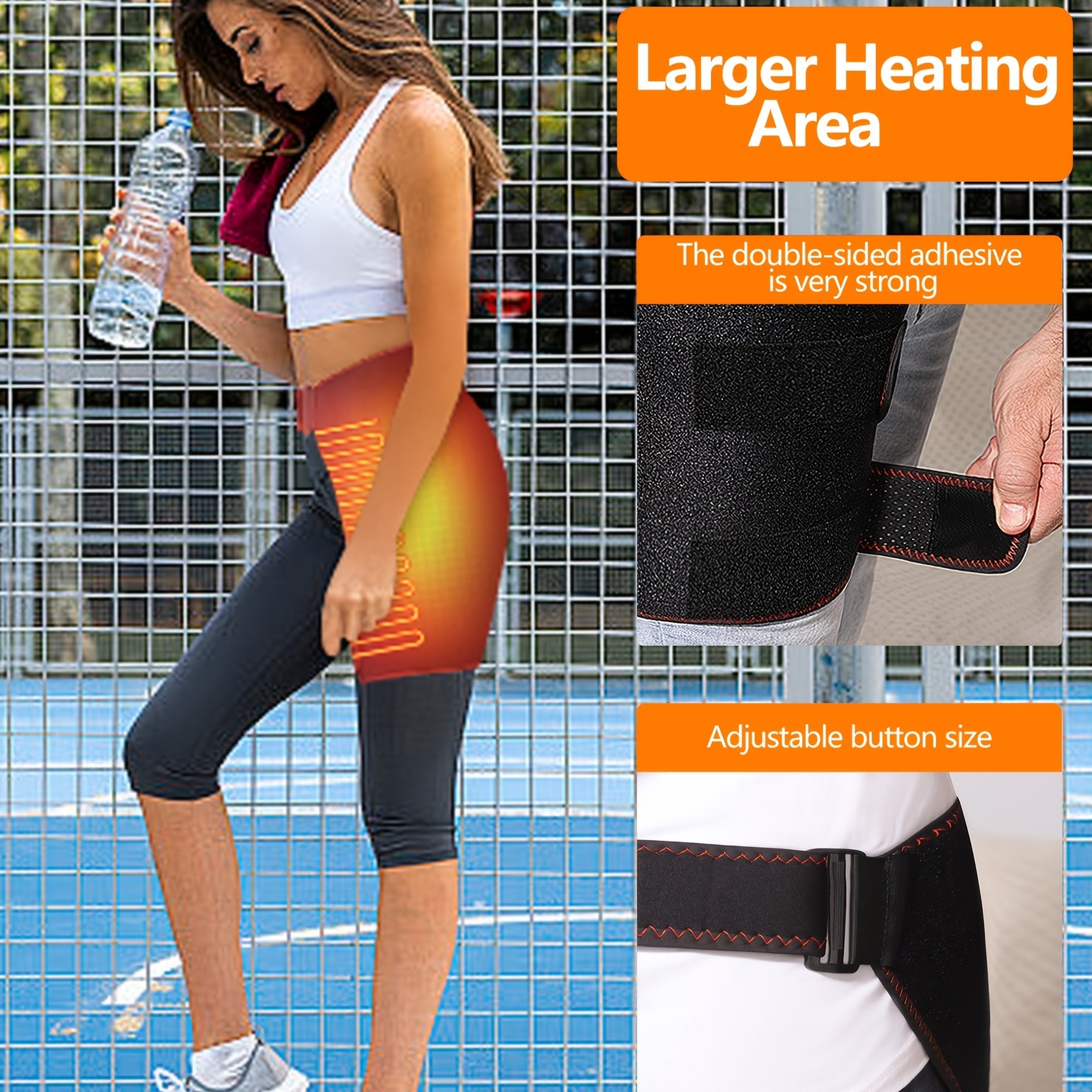 Electric Heated Hip Brace for Men Women USB Thermal Compression S/M