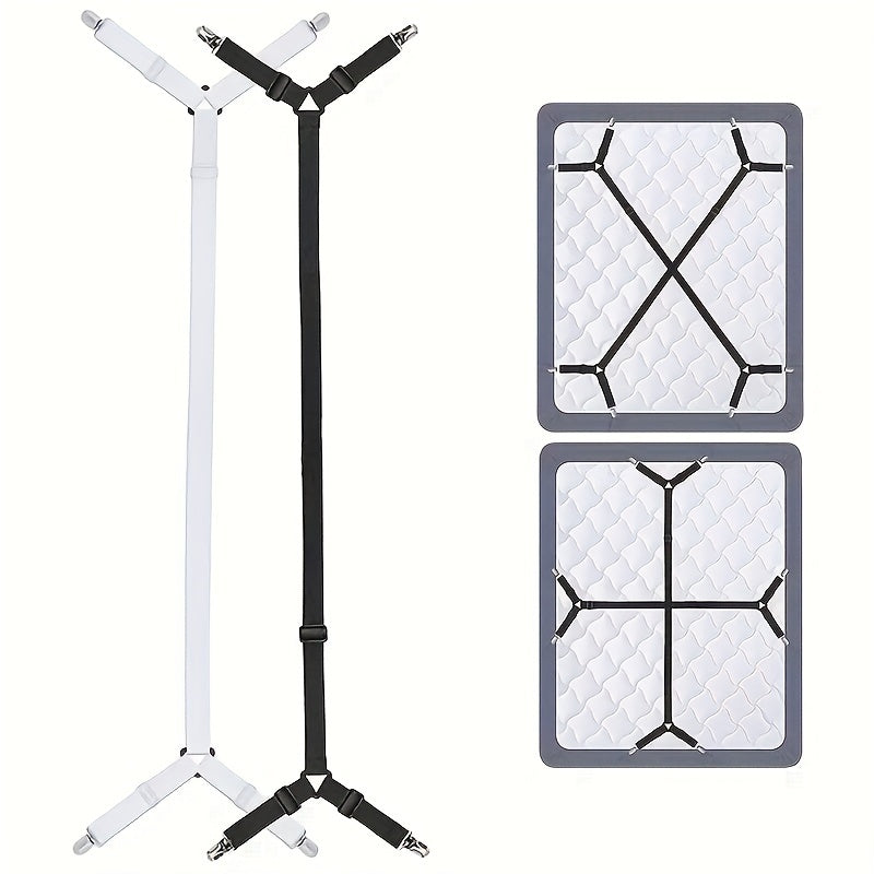 Adjustable Bed Sheet Clips Set of 2, Strong Nylon, Multiple Colors for Secure Mattress and Blanket Hold