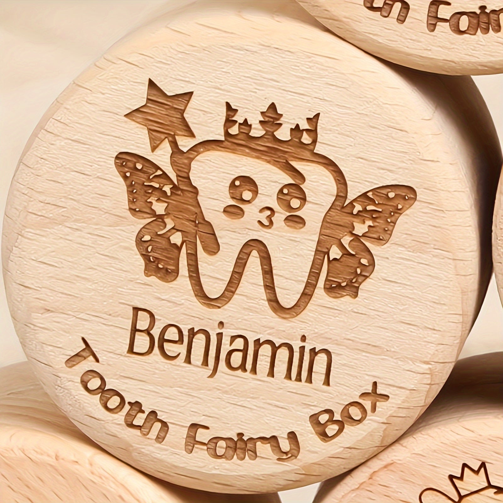 Personalized Wooden Tooth Fairy Box with Gift Box Baby Tooth Keepsake for Infants