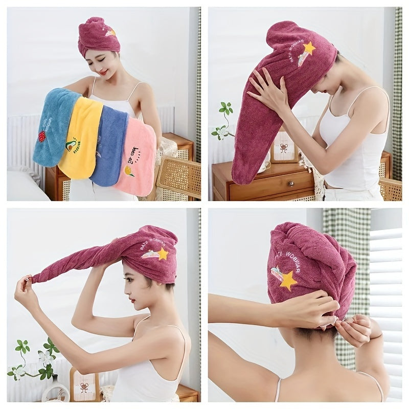Women's Microfiber Shower Cap Turban for Quick Hair Drying Daily Use
