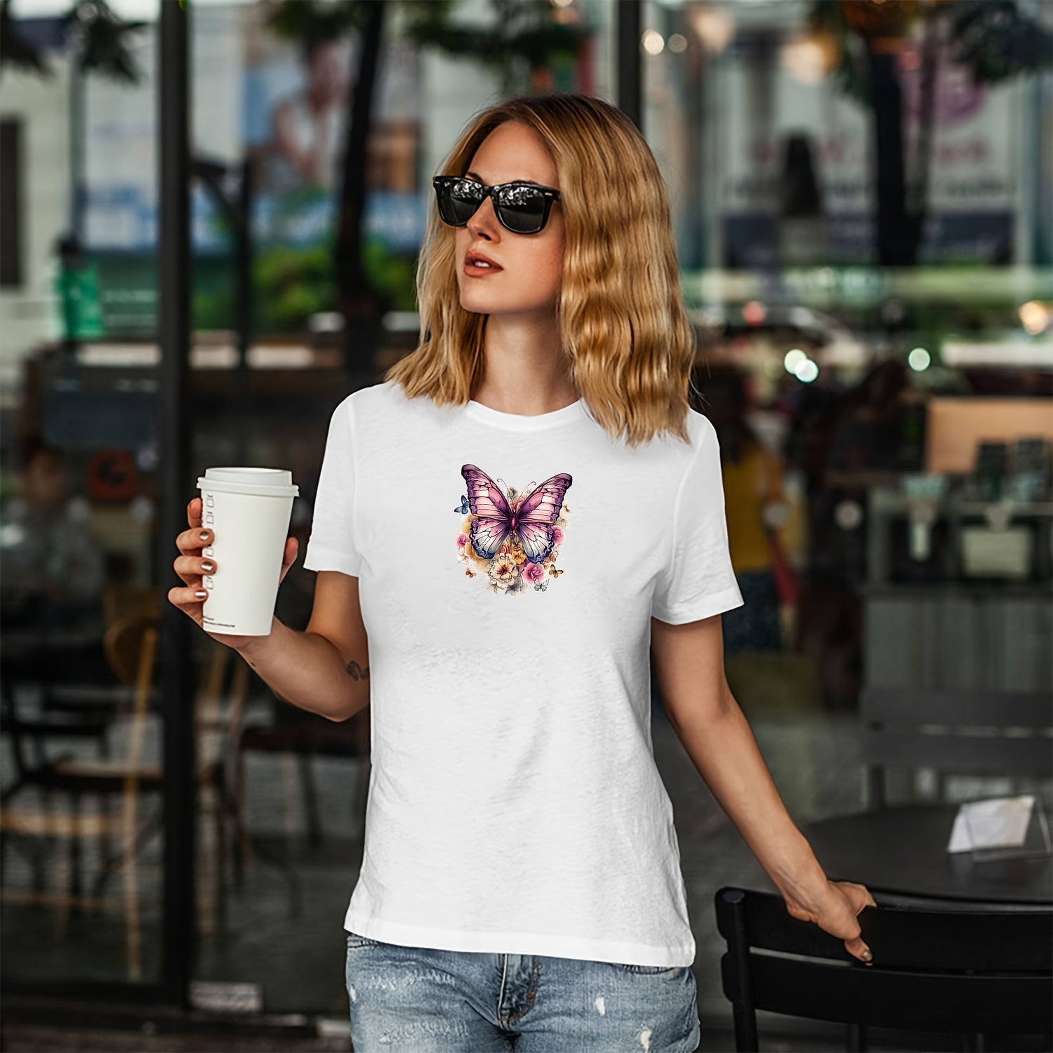 12-Piece Purple Flower and Butterfly Iron-On Transfer Stickers for Clothing and Accessories