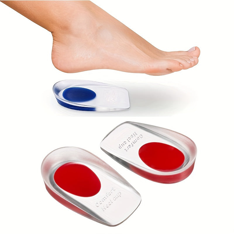 Silicone Insoles with Heel Cup for Comfort Shock Absorption Height Enhancement Small Large