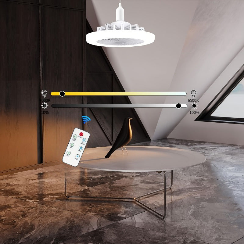 E27 Screw Socket Fan Lamp with Remote Control, Independent Fan and Light, Suitable for Bedrooms and Living Rooms