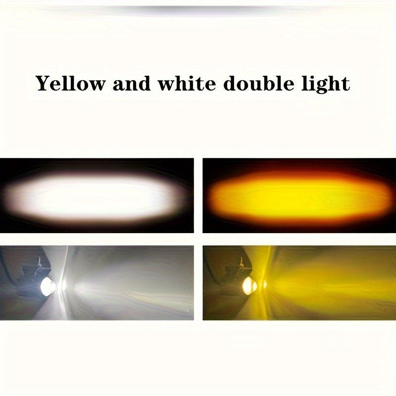 Universal Motorcycle LED Auxiliary Spotlight Dual Color ATV Scooter Light