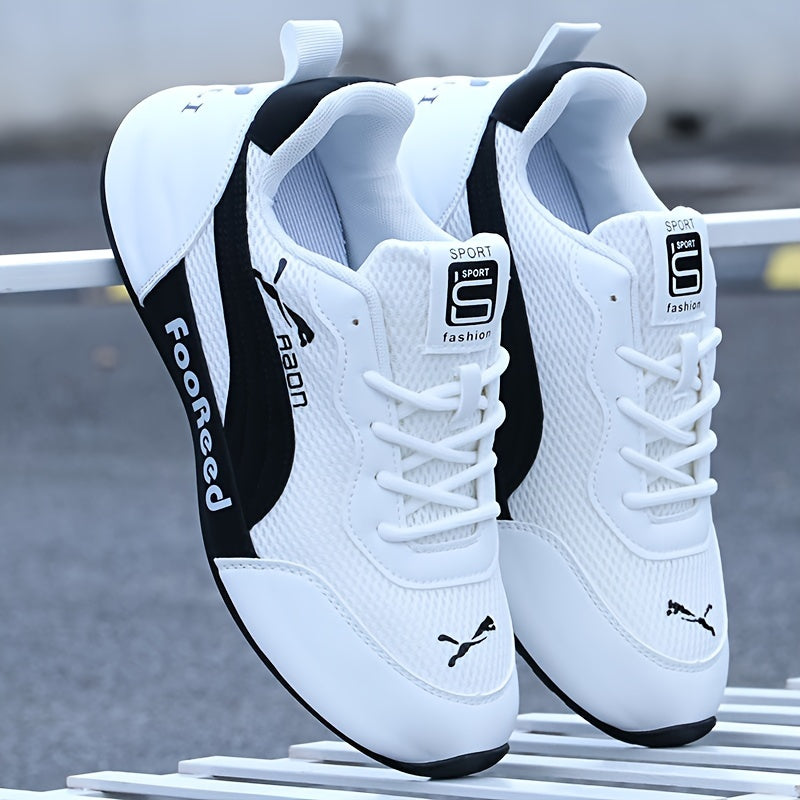 Men's Breathable Mesh Running Shoes with Soft Rubber Sole Lace Up Sneakers for Winter Autumn Spring Summer