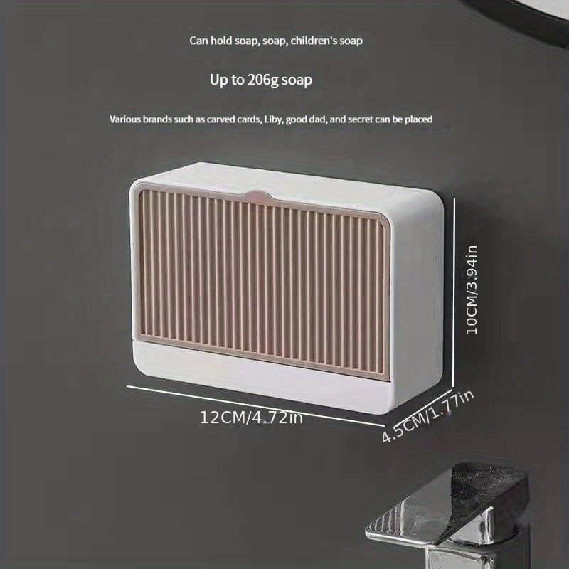 Toʻgʻri burchakli suv o'tkazmaydigan devorga oʻrnatiladigan sovun idishi, qopqogʻi va oqimi bilan, hammom va kir yuvish uchun