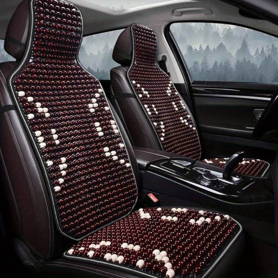 Summer Cooling Seat Cushion Wooden Beads Single Seat Pad for Cars