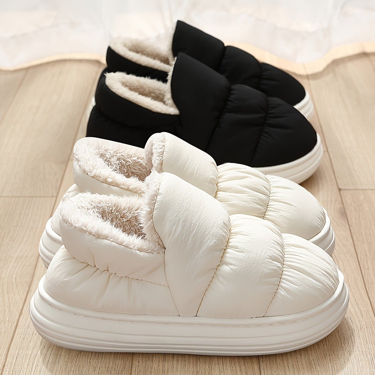 Женские и мужские тапочки-слипоны из плюшевого флиса, нескользящая EVA, для дома и улицы
