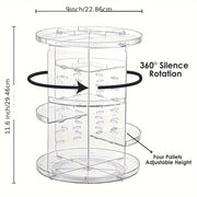 Plastic Cosmetic Organizer Rotates 360° for Easy Access Large Makeup Storage