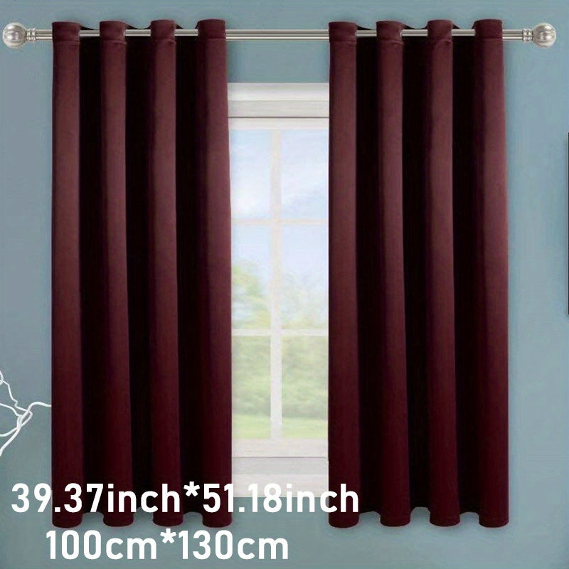 Blackout Curtain 1 Panel Solid Black Insulated Room Darkening for Bedroom Living Room