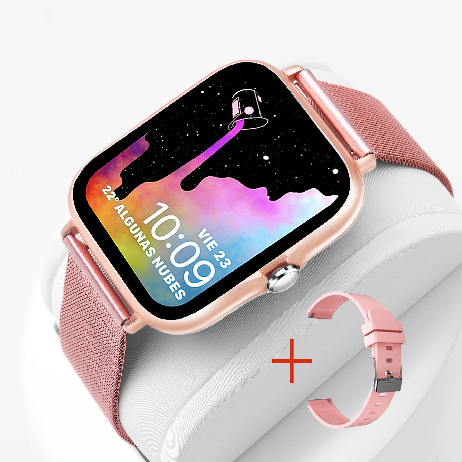 Smart Watch for Men and Women 4.34cm Metal Body Fitness Tracking Calls Music Control Compatible with iPhone Android