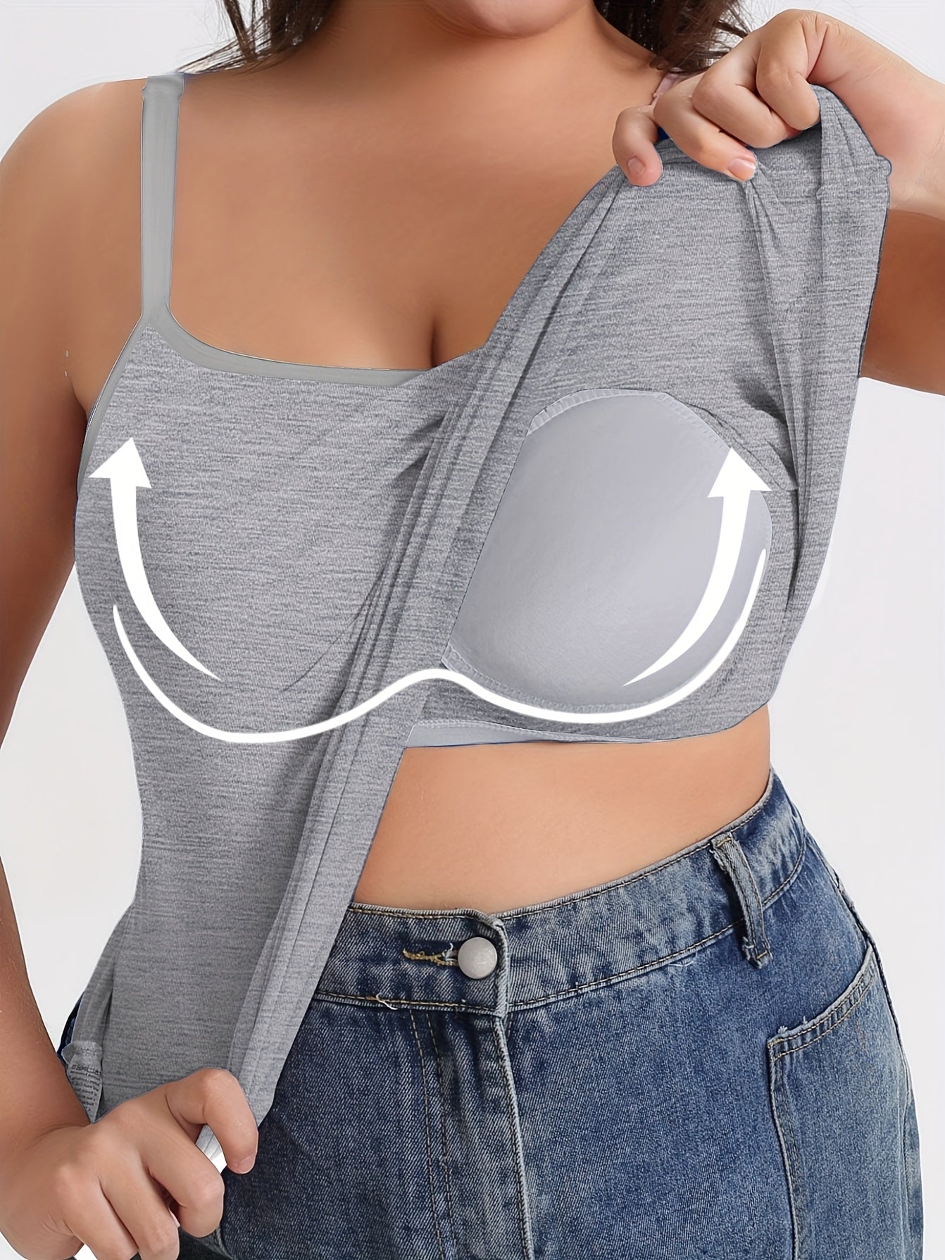 Plus Size Women's Sports Tank Top Sleeveless Breathable Stretchy Workout Shirt