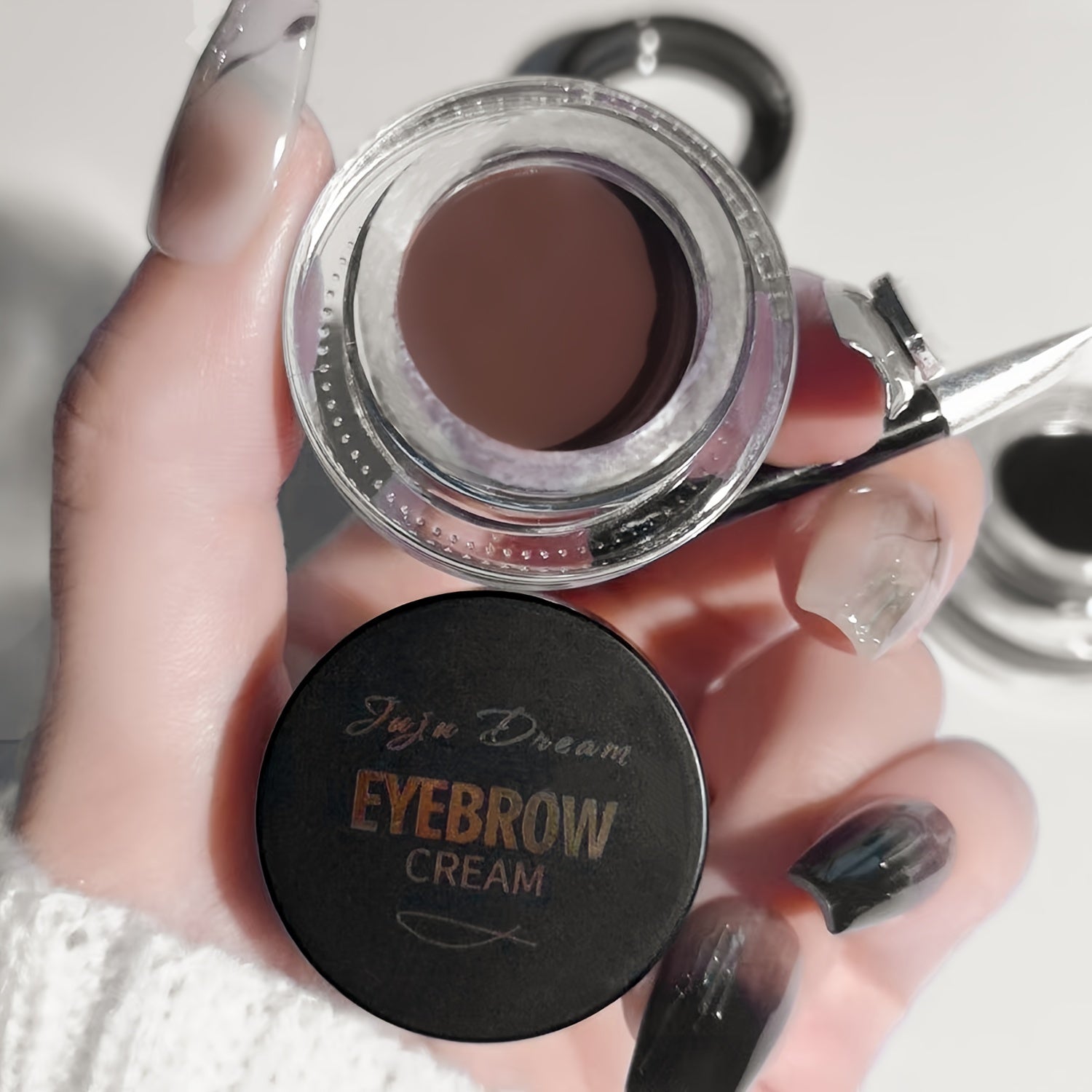 Eyebrow Styling Cream Set Waterproof Quick-Dry Gel with Brush 2 Colors