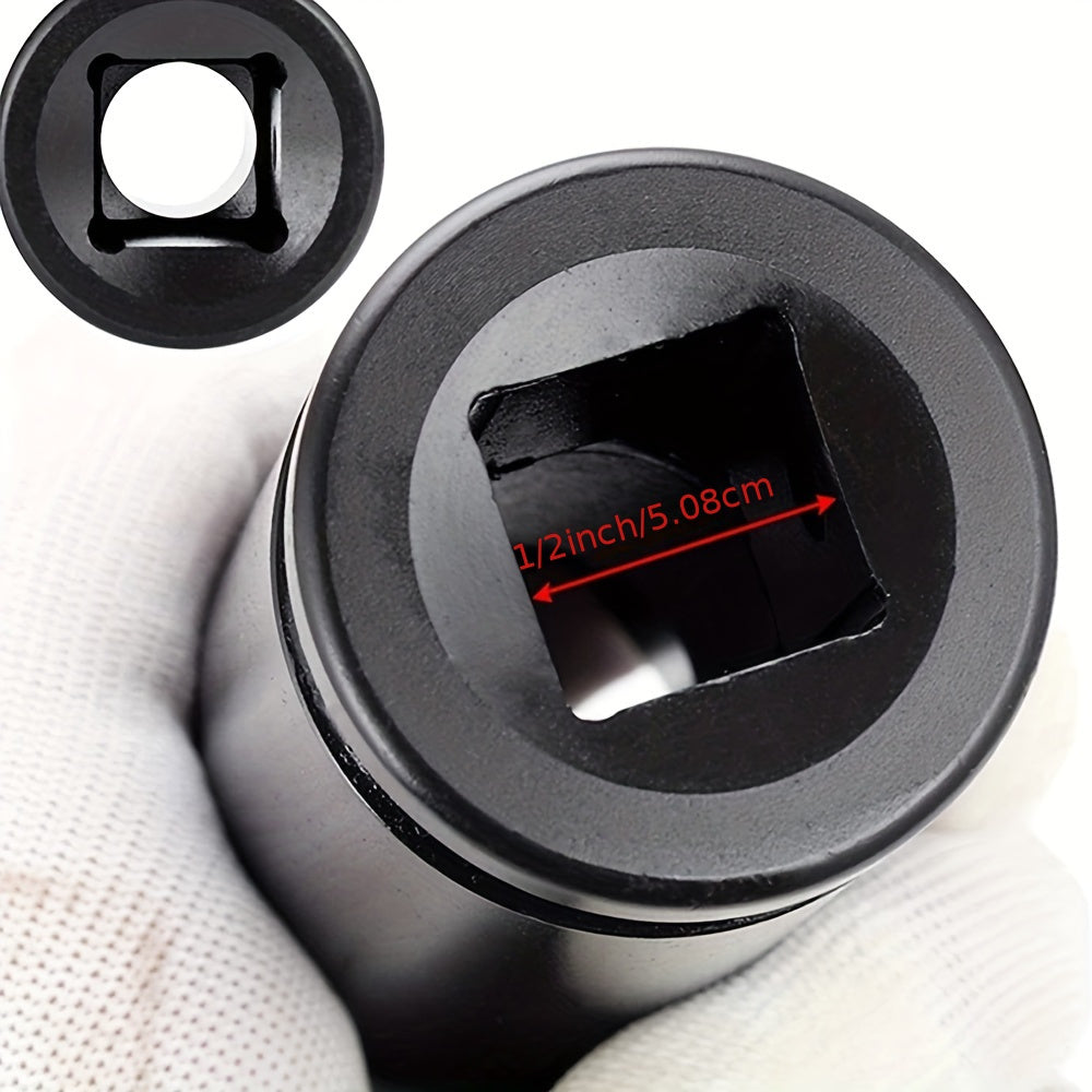 20PCS Heavy Duty Hex Impact Wrench Socket Set 8-32mm Black 1/2 Inch