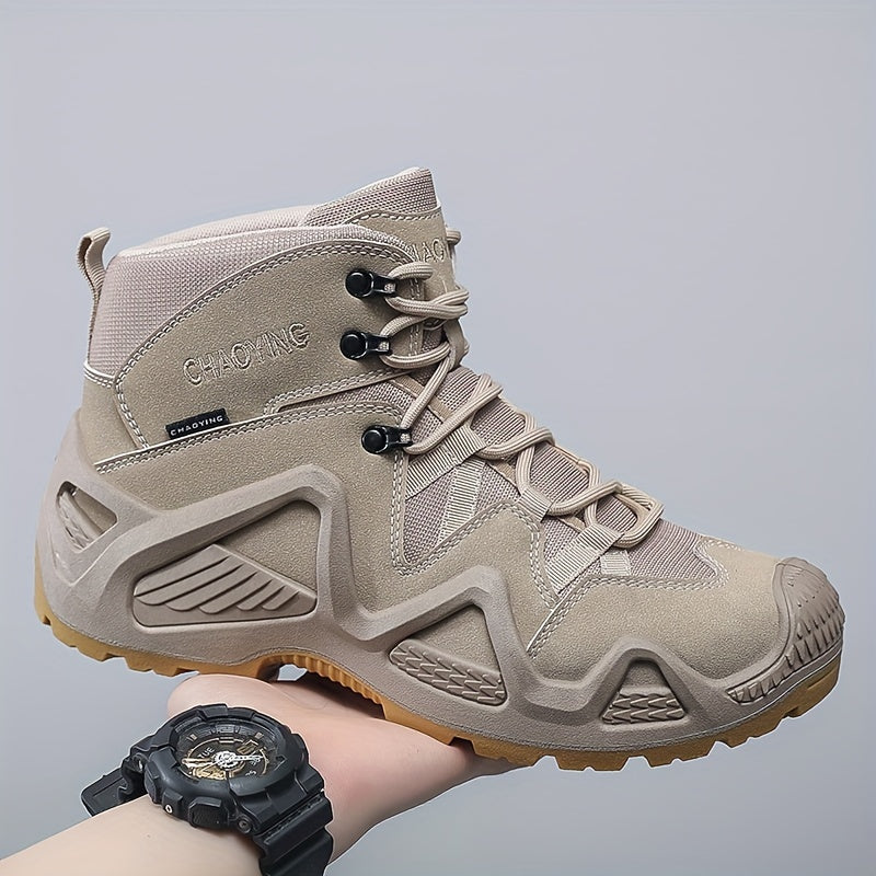 Men's Casual Hiking Sneakers Leather Fabric All-Weather Comfort