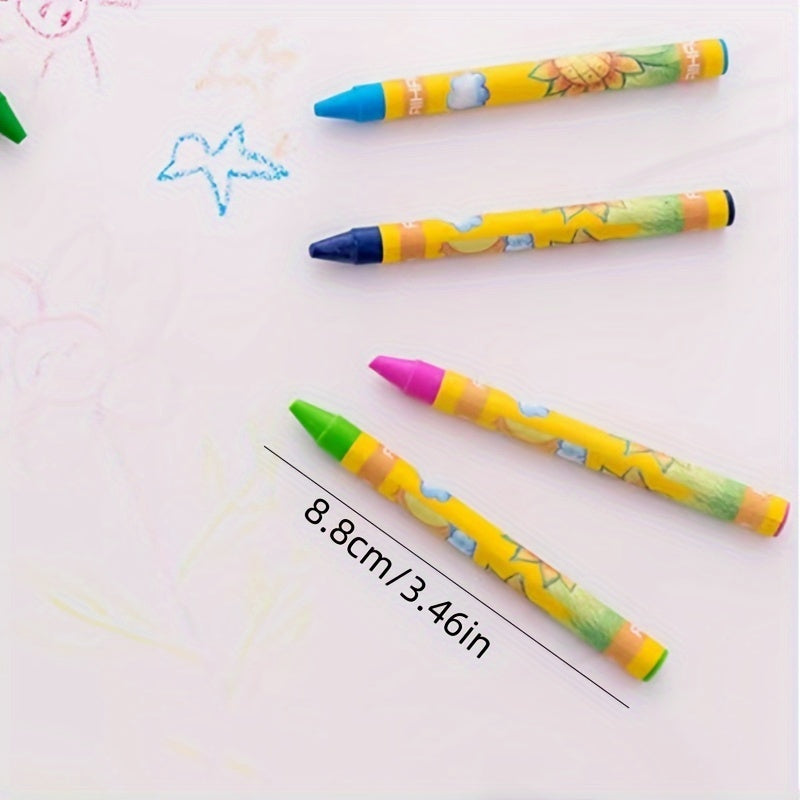Crayons Set for Ages 14 Plus 8/12/24 Colors Bold Point Lightweight Oval Body Ambidextrous