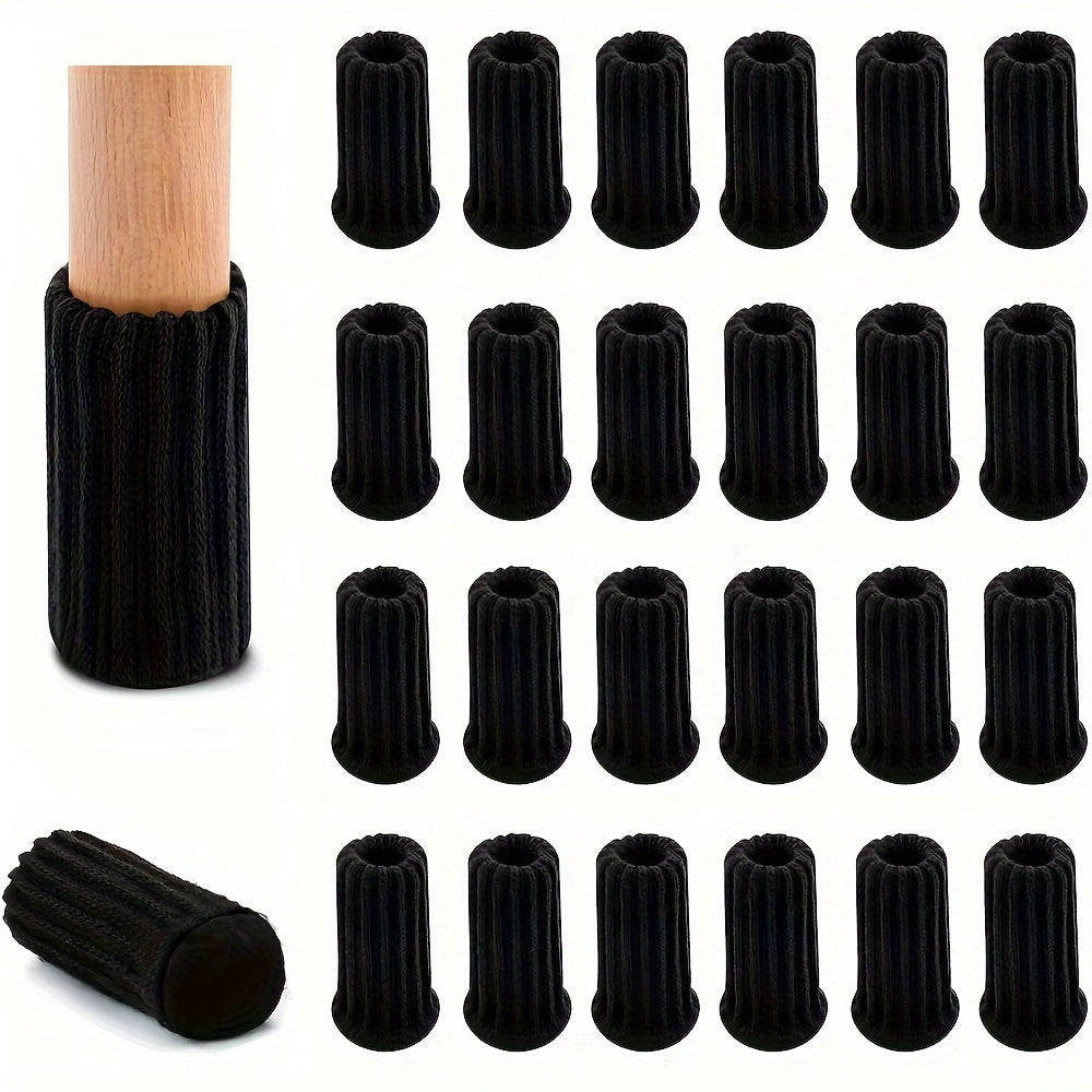 Set of 24 Elastic Chair Leg Socks with Anti-Slip Pads for Floor Protection