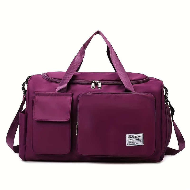 Sports Fitness Bag with Wet Dry Separation Oxford Cloth Travel Handbag Black