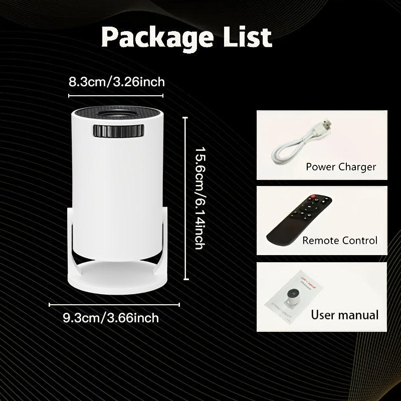 Mini Portable WiFi Projector with 180° Rotation, HD Home Theater