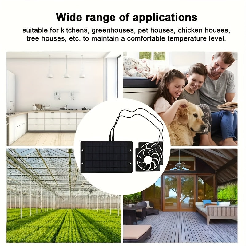 Solar Powered Ventilation Fan Kit for Chicken Coops Greenhouses Sheds Pet Rooms