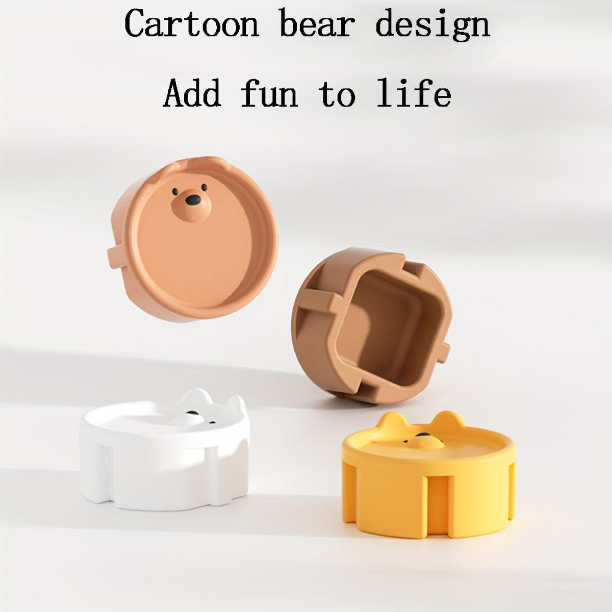 Kids Silicone Outlet Covers 2-Hole Dust and Shock Protection White Gray Yellow Black