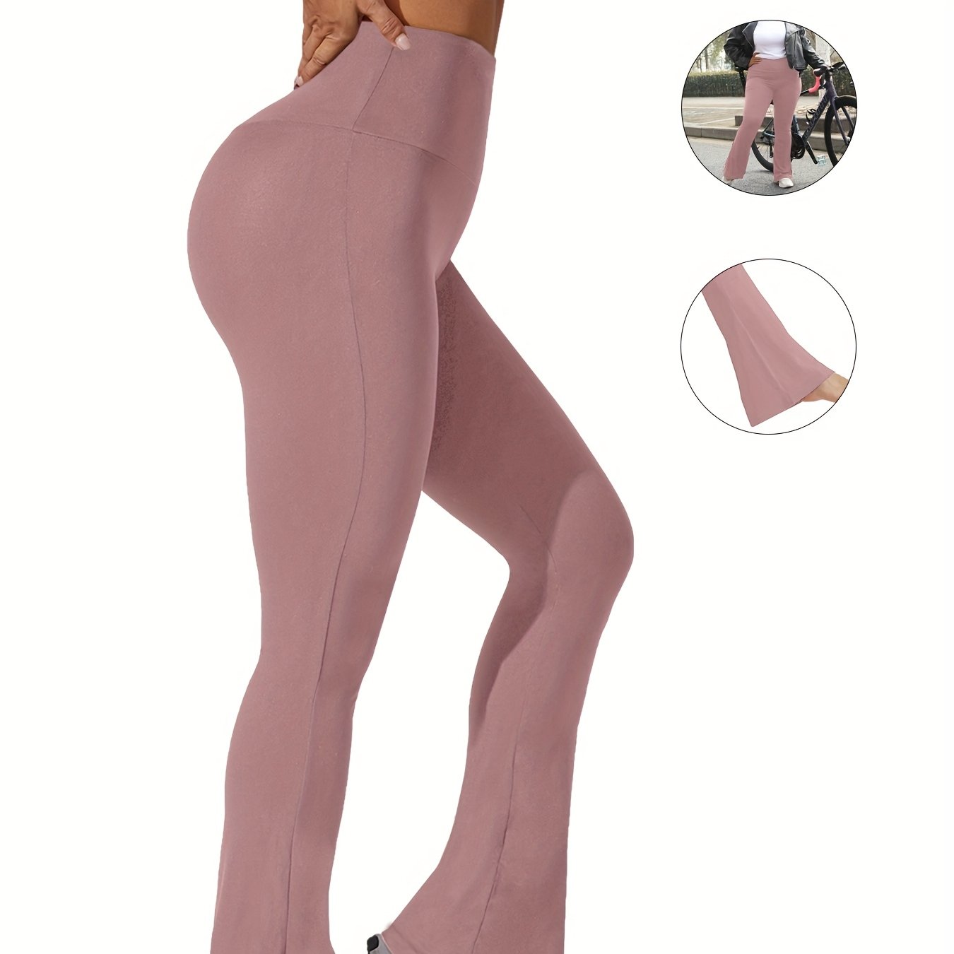 Plus Size Women's High Waisted Flare Leggings Soft Tummy Control Yoga Pants Maroon