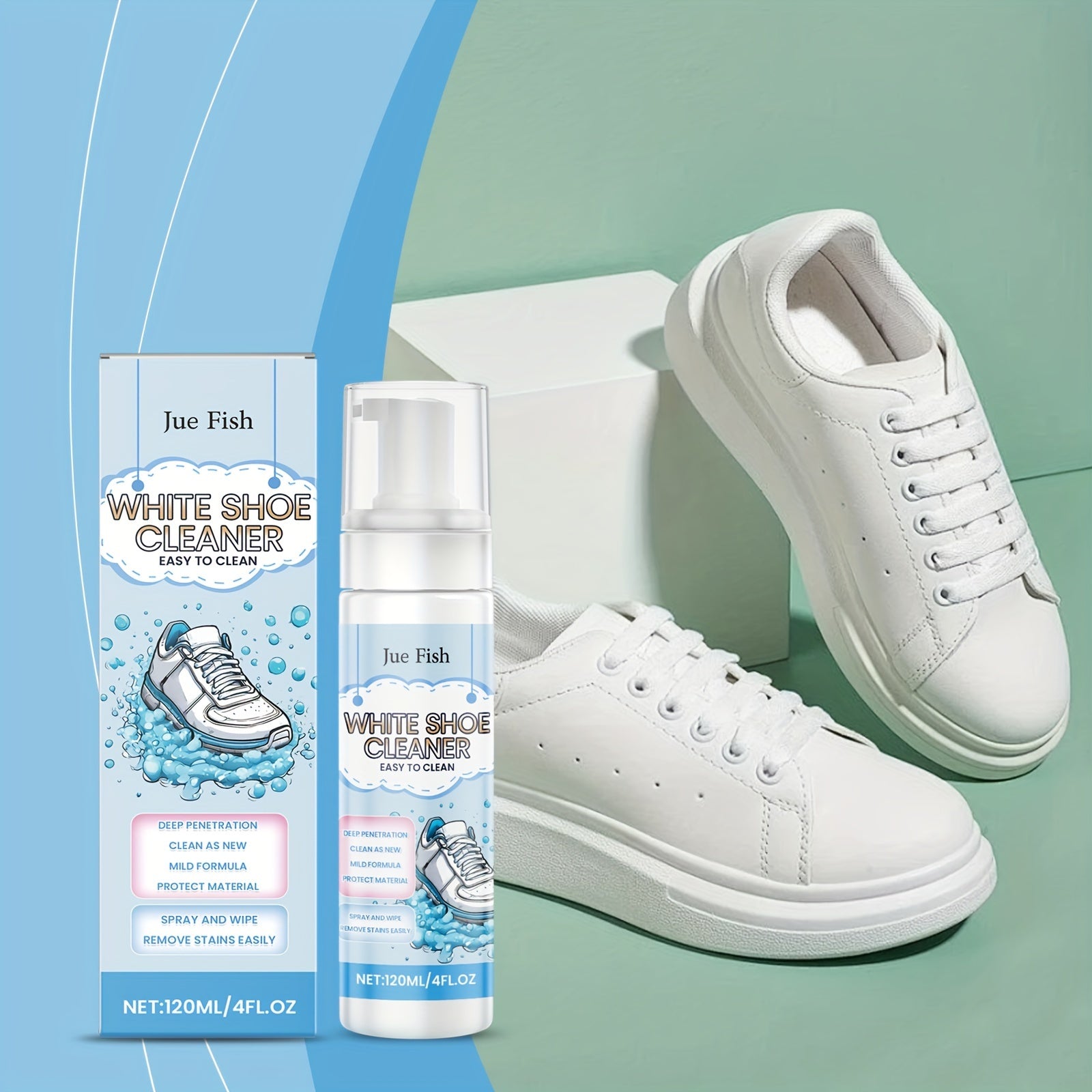 White Shoe Cleaner Foam for PU Leather Canvas and Athletic Shoes