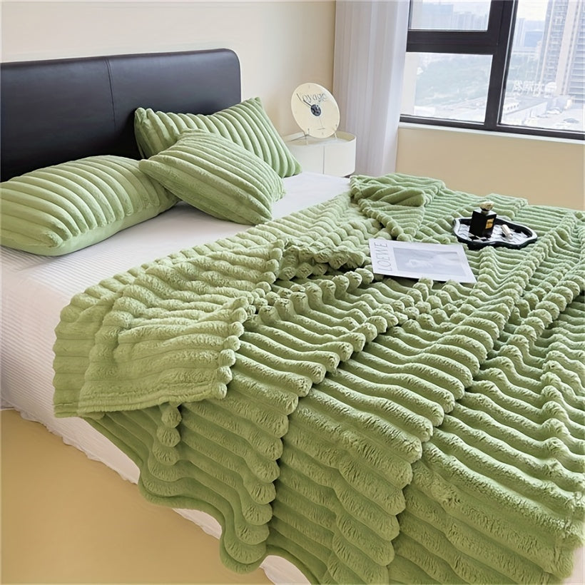 Manta de felpa de conejito suave para uso en cama acogedora, multicolor, 50x60 pulgadas