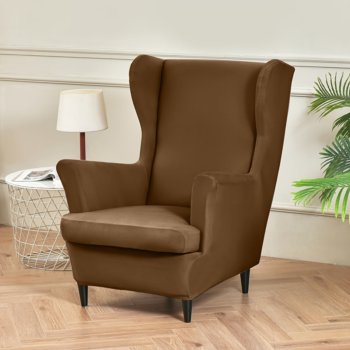 Yumshoq rangli qanot shaklidagi divan qopqog'i uchun yashash xonasi va yotoq xonasi