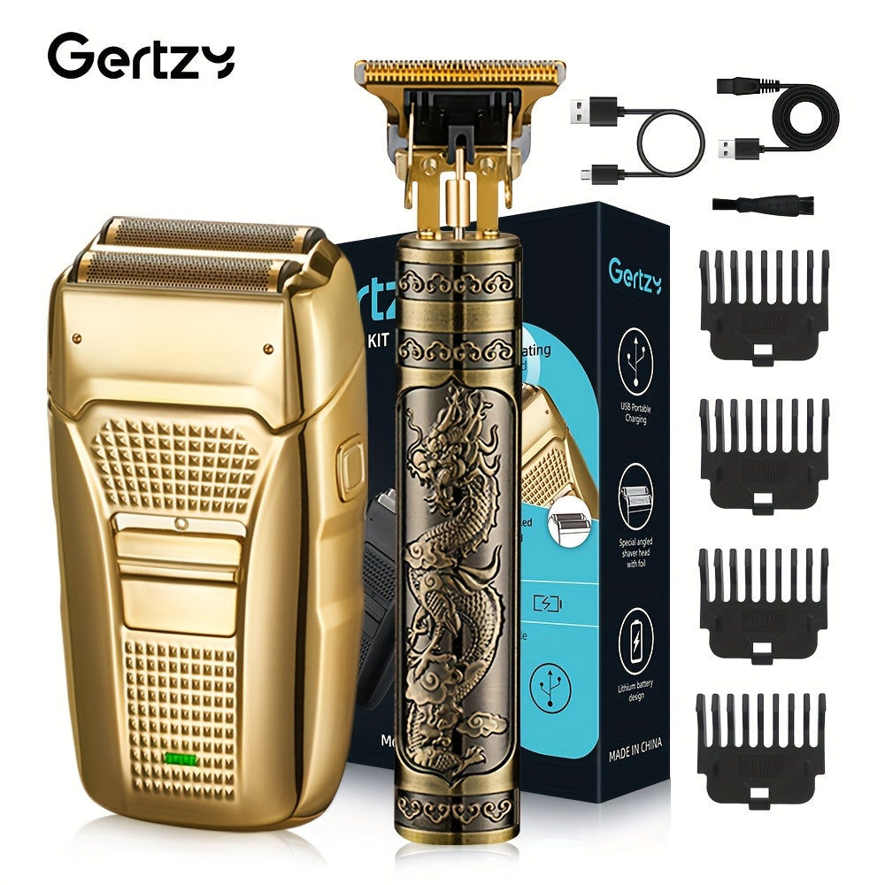 Kit de recortadora de cabello eléctrica para hombres, maquinilla de afeitar, regalo profesional para barberos, vacaciones