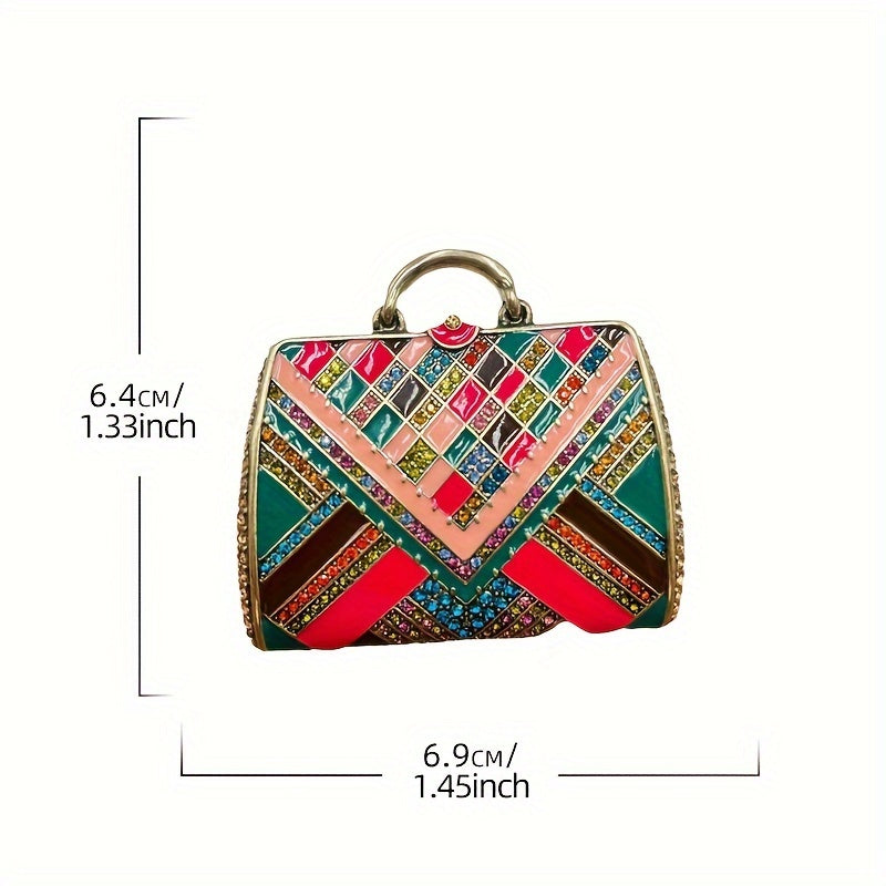 Chiroyli Vintage Brosh, Rhinestone'lar bilan bezatilgan - O'rta asr uslubidagi zamonaviy Emal Pin, Retro Ayollar Aksessuari, Yagona Nadir Zargarlik Belgisi