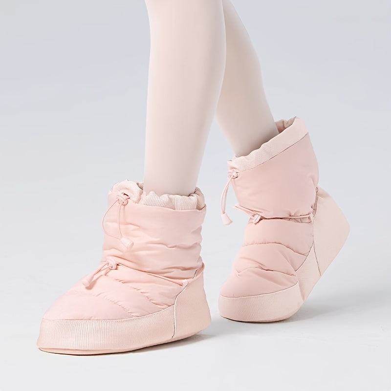 Женские теплые балетные туфли из плюша для танцев, зимние тренировочные ботинки